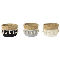 Tárolókosár Lisa - fekete/fehér, Konventionell, textil/természetes anyagok (18/13cm) - Ondega