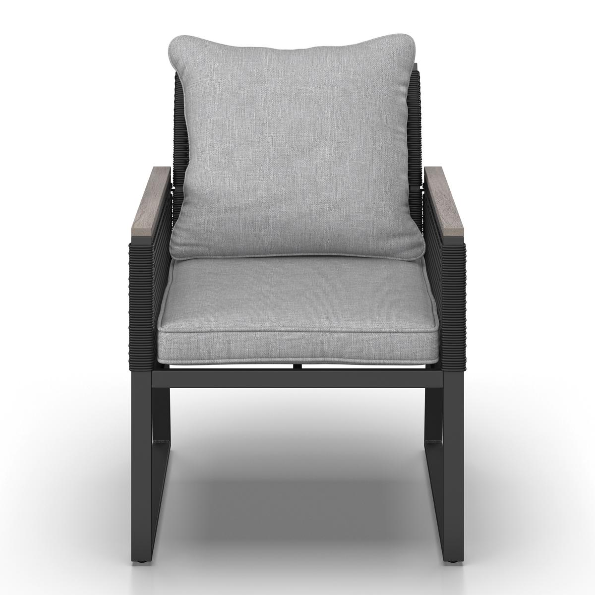 TERASOVÁ SEDACIA SÚPRAVA PAULINA - čierna/svetlosivá, Modern, kov/textil (106/74/70,5cm) - Bessagi Garden