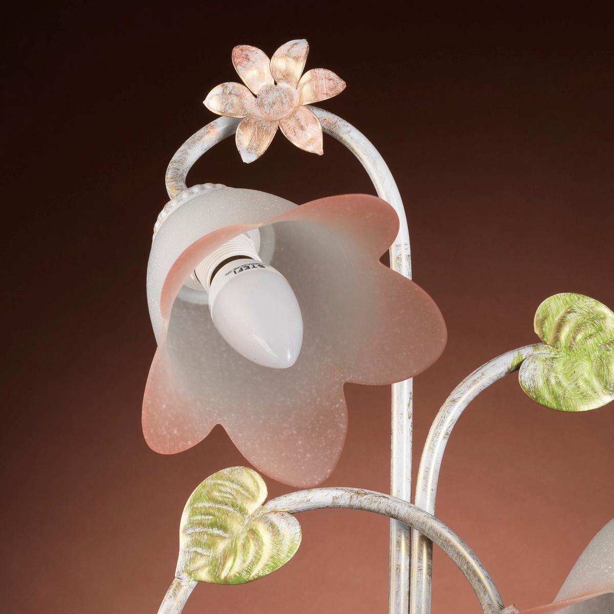 Wandleuchte 4217/Ap3 - Weiß, Natur, Glas/Metall (30/25/50cm)