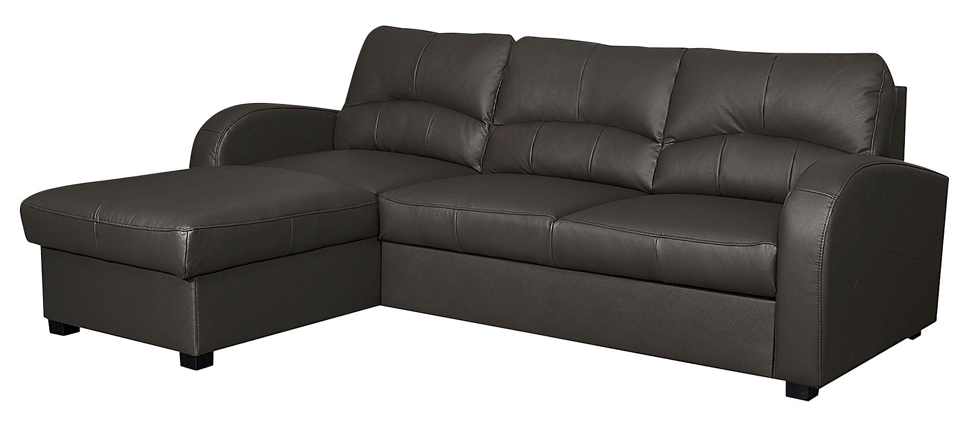Ecksofa Tilo Dunkelbraun S: 168 cm - Dunkelbraun/Schwarz, Design, Leder/Textil (168/227cm) - Livetastic