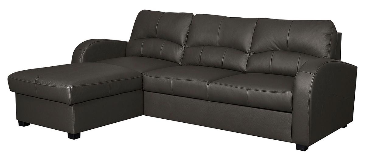 Ecksofa Tilo Dunkelbraun S: 168 cm - Dunkelbraun/Schwarz, Design, Leder/Textil (168/227cm) - Livetastic