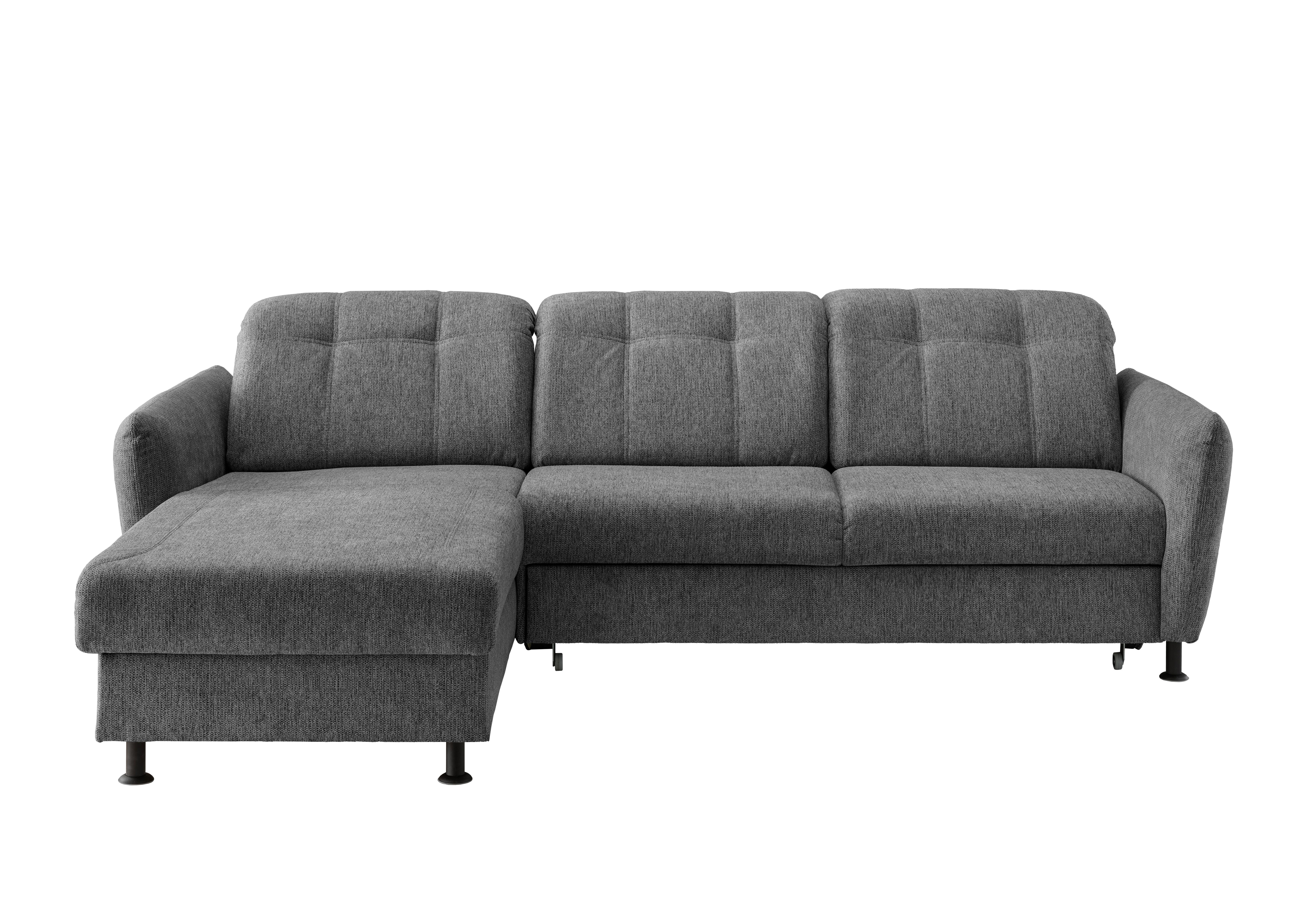 Ecksofa Minori Chenille Anthrazit, S: 184x267 cm - Anthrazit/Schwarz, MODERN, Textil (184/267cm) - Livetastic