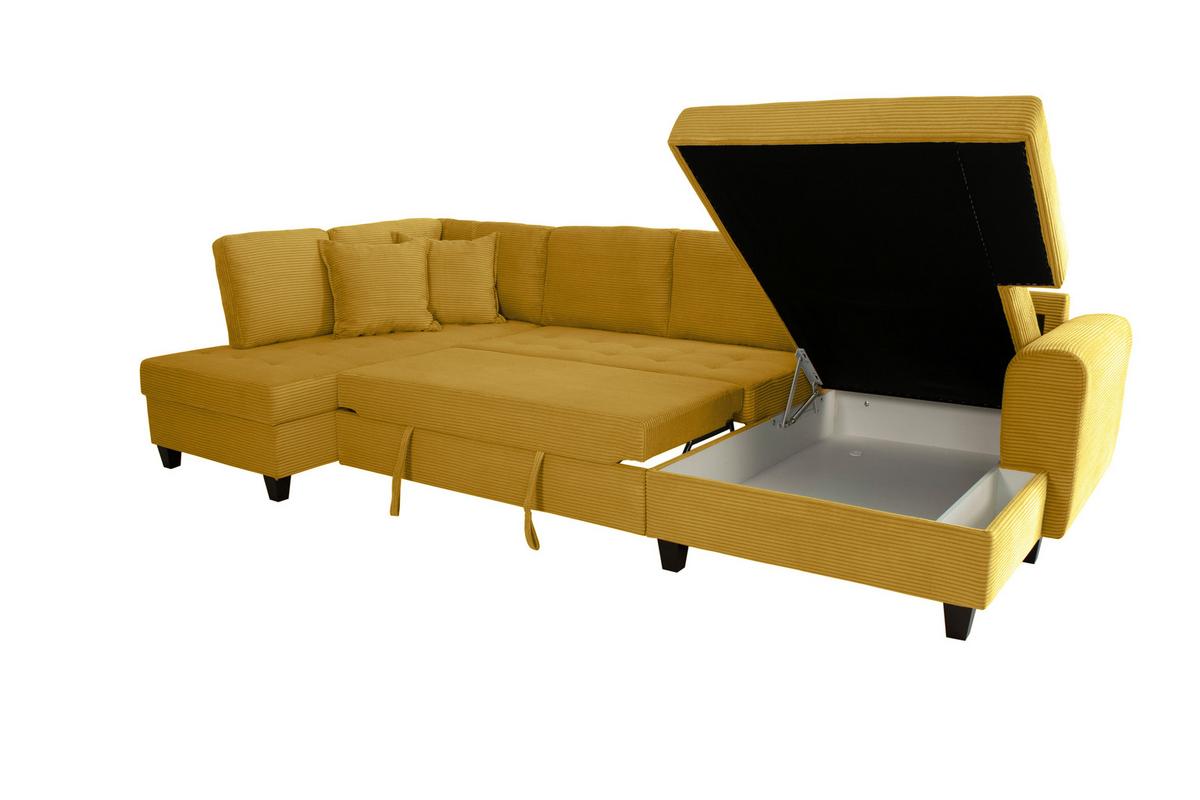 Wohnlandschaft Moritz Senfgelb U-Form: 178x324x155cm - Senfgelb, Trend, Textil (178/324/155cm)