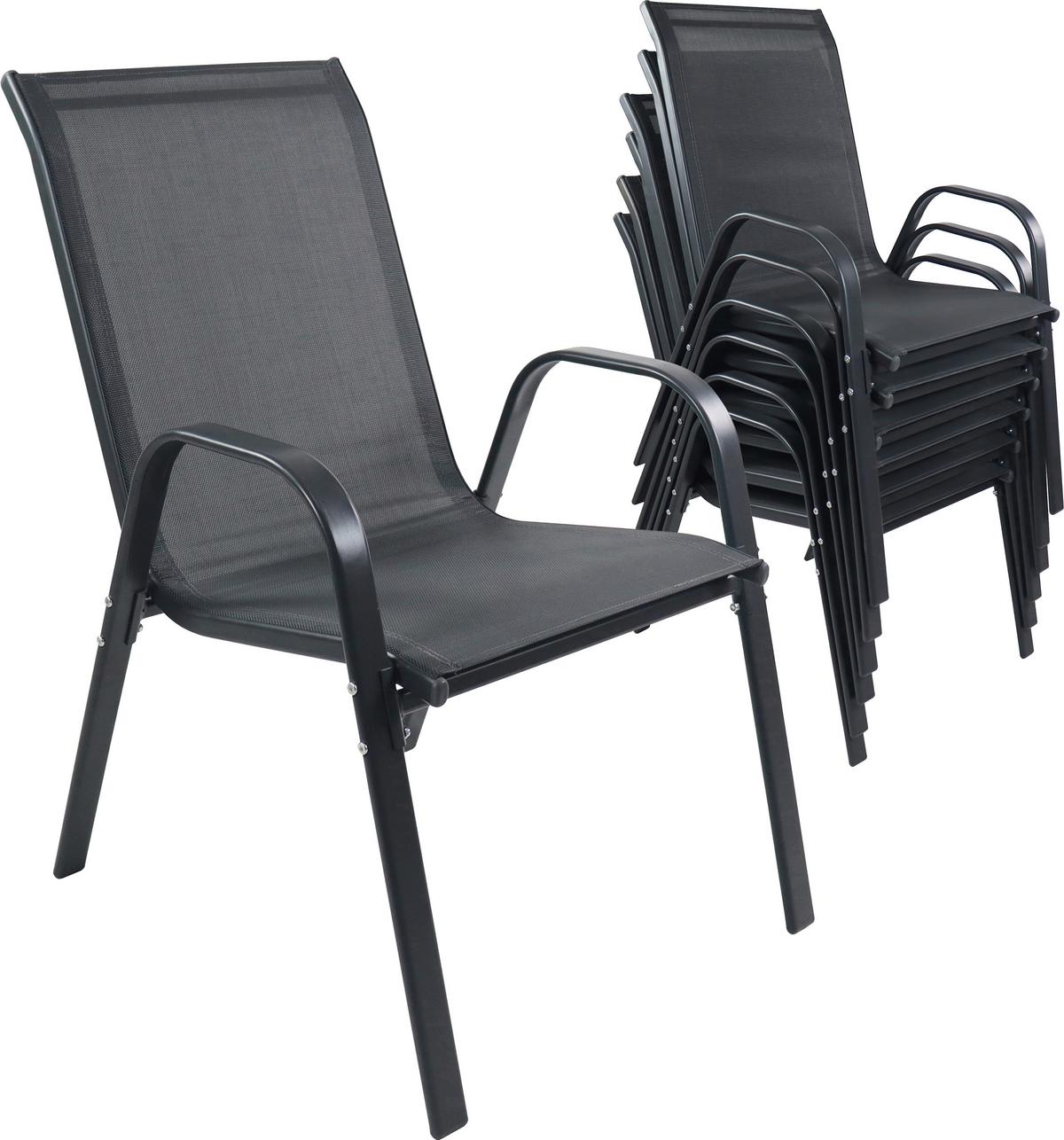 Gartenstuhl-Set Sonlas 6-teilig Anthrazit - Anthrazit, MODERN, Kunststoff/Metall (56/89/73cm) - MID.YOU