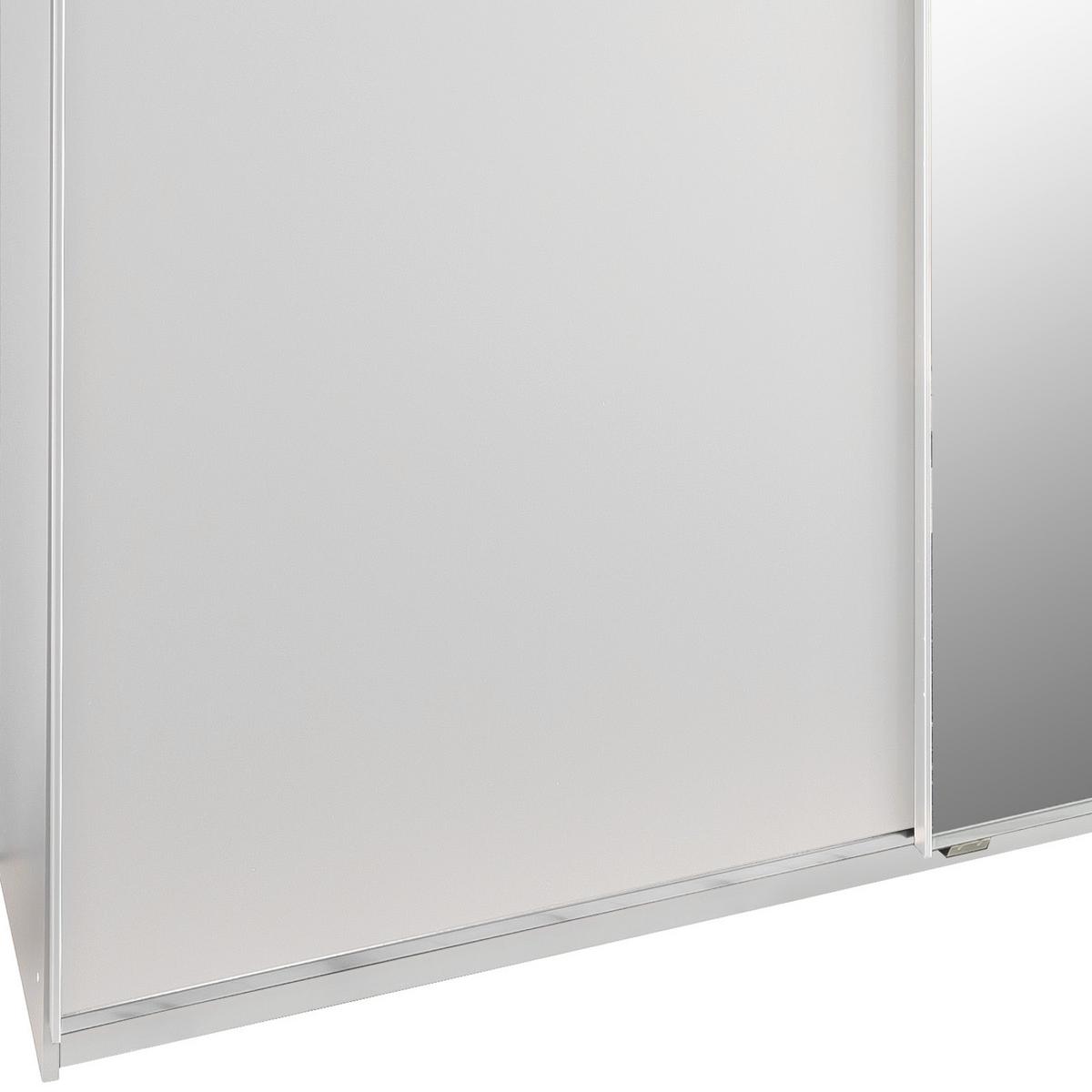 Schwebetürenschrank mit Spiegel 180cm Baden, Weiß Dekor - Weiß, Design, Glas/Holzwerkstoff (180/198/64cm) - MID.YOU
