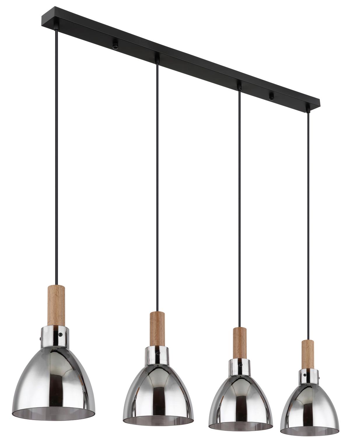 Függőlámpa 15550-4h - fekete, Design, faalapú anyag/Üveg (105/16/120cm) - Globo