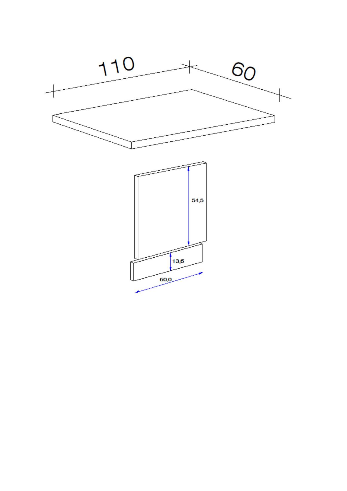 Mosogatógép Front Samoa  Gsp-Paket Ti 60 - Sonoma tölgy/fehér, Konventionell, faalapú anyag (110/85/60cm)
