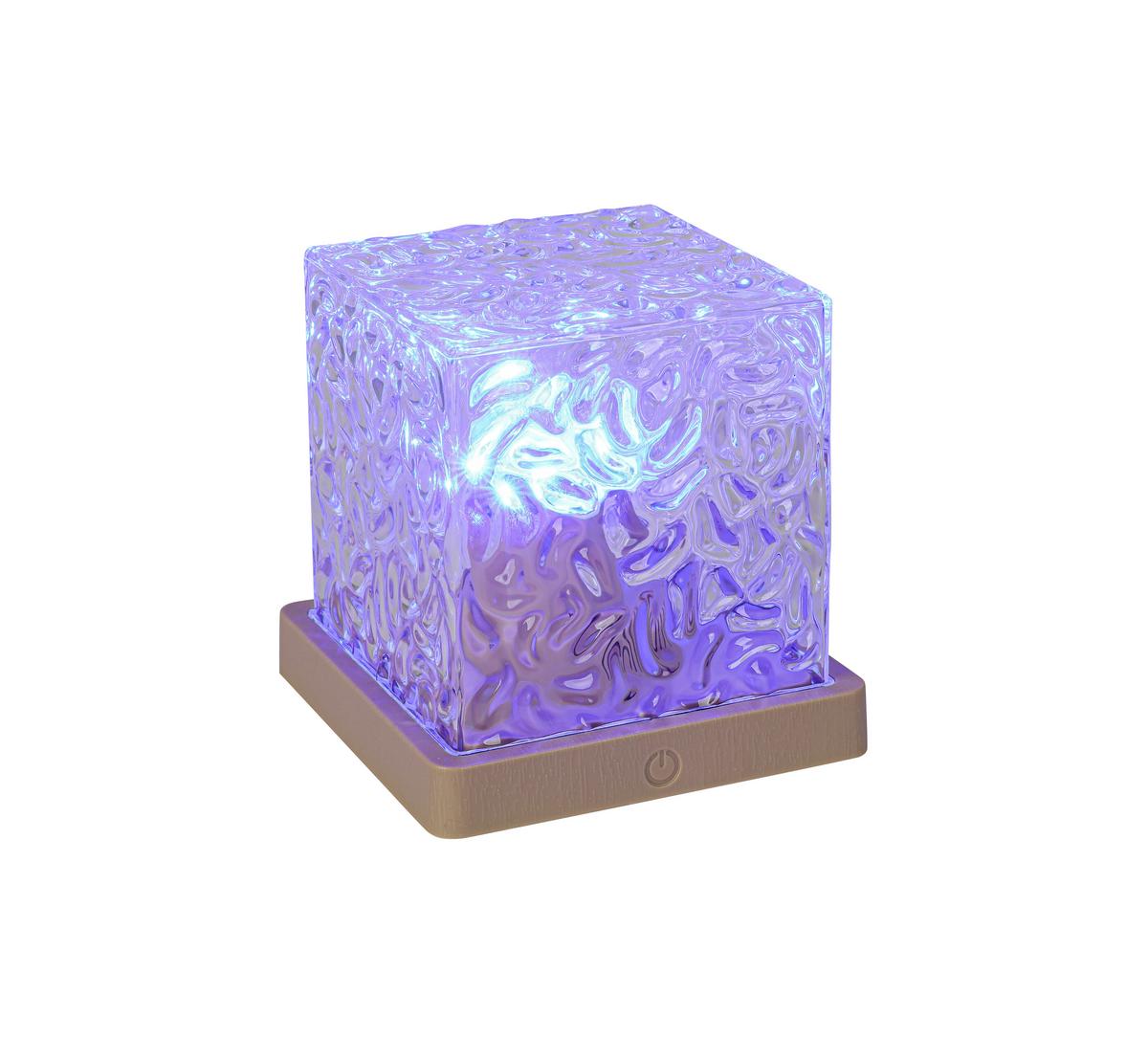 STOLNÁ LED LAMPA NIKA - priehľadné/piesková, Modern, plast (11/11/11cm) - Mömax