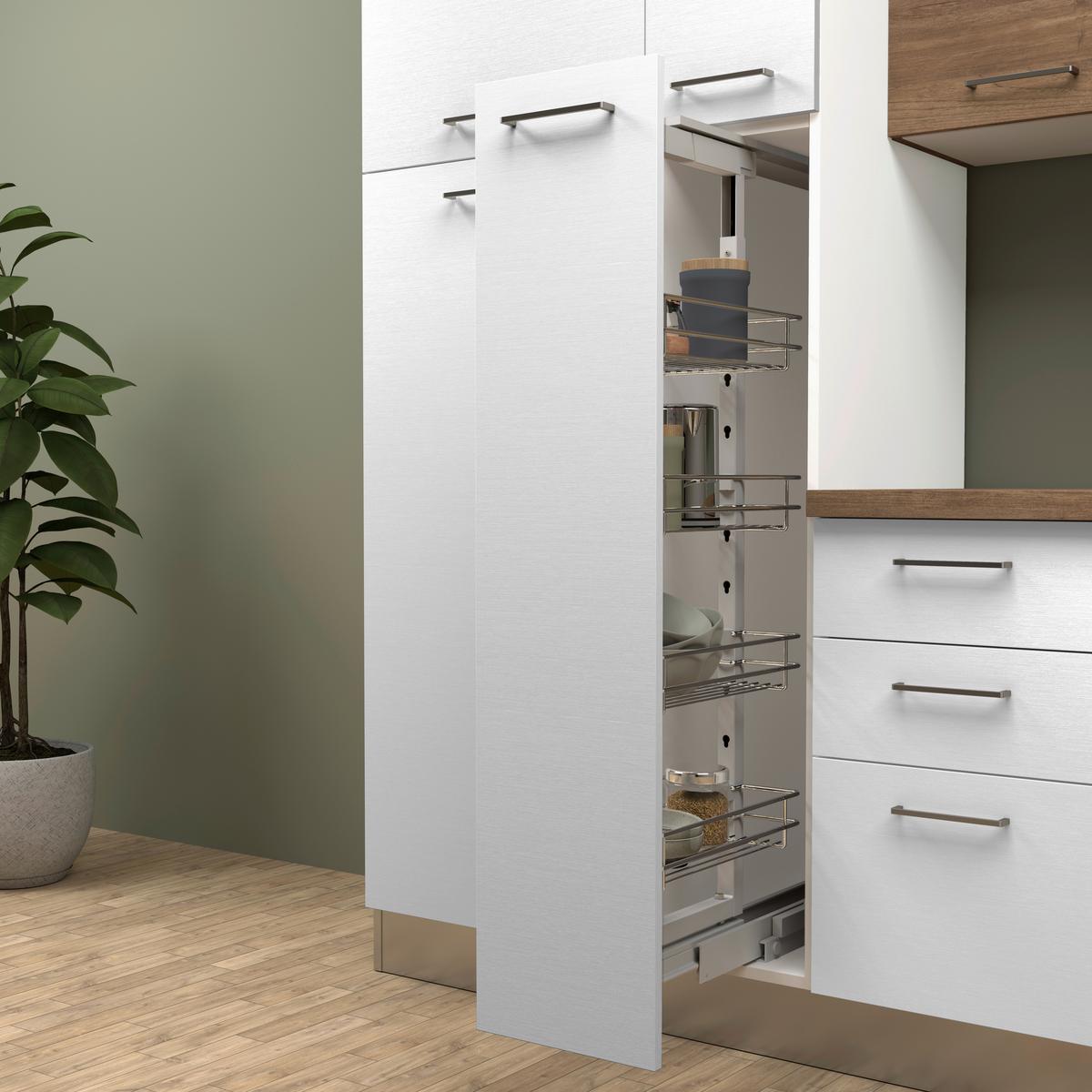 Küchenzeile Dafne 300 Cm Weiß/nussbaumfarben - Eichefarben/Magnolie, LIFESTYLE, Holzwerkstoff/Kunststoff (300cm) - MID.YOU