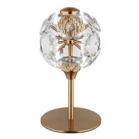 LED-Tischleuchte Virina Klar Schwarz Goldfarben D:15cm - Klar/Goldfarben, KONVENTIONELL, Glas/Kunststoff (15/26,5cm) - Globo