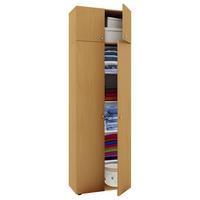 Víceúčelová skříň VANDOL barvy buku - černá/barvy stříbra, Moderní, kompozitní dřevo/plast (70/218/39cm) - MID.YOU