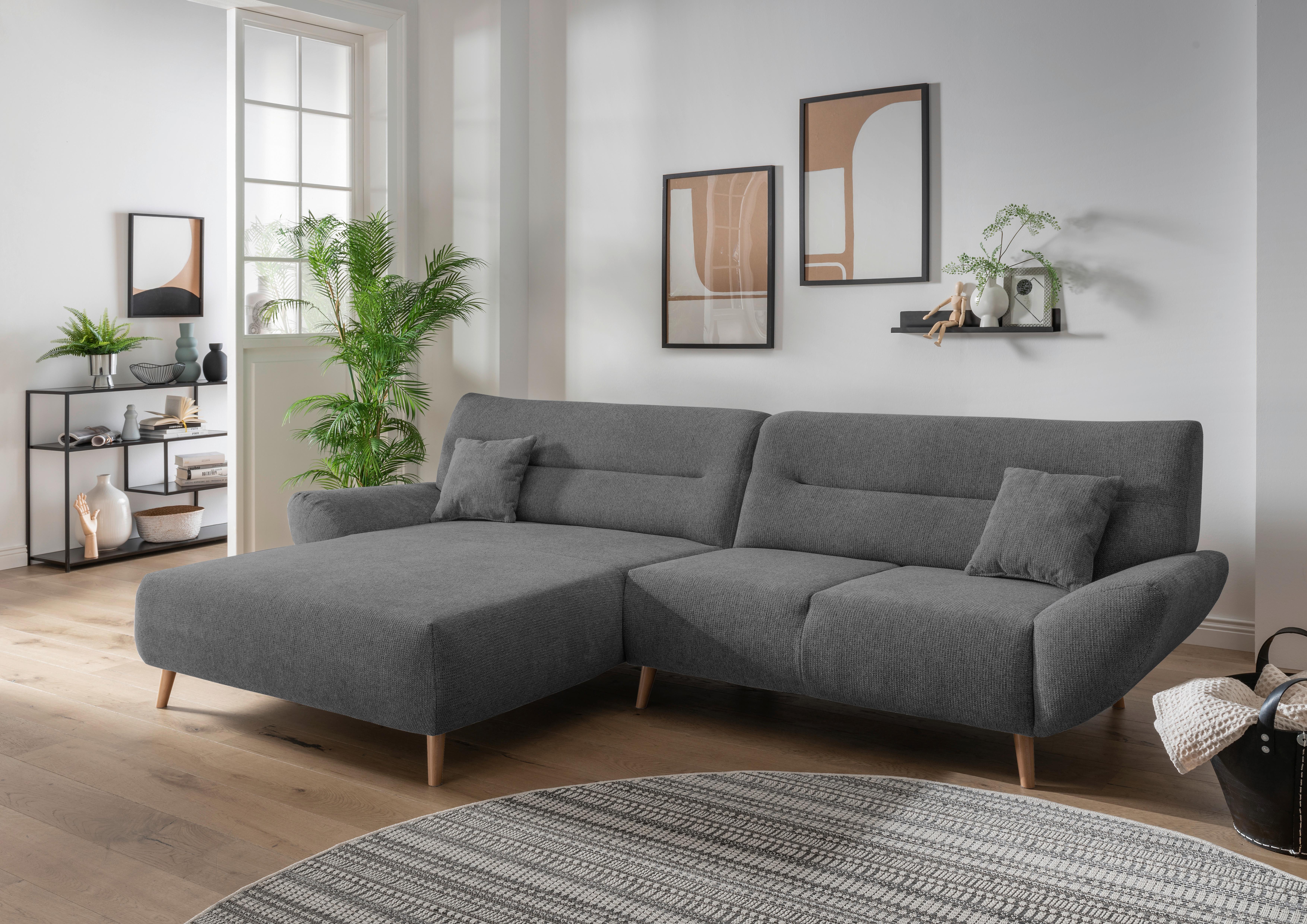 Ecksofa Drago Anthrazit S: 166/290 cm - Wildeiche/Anthrazit, MODERN, Holz/Textil (166/290cm) - MID.YOU