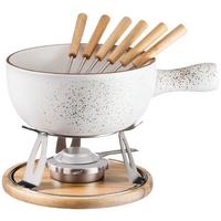 Fondueset Pintar Braun/beige, 10-Teilig - Beige/Braun, Trend, Holz/Keramik - Mäser