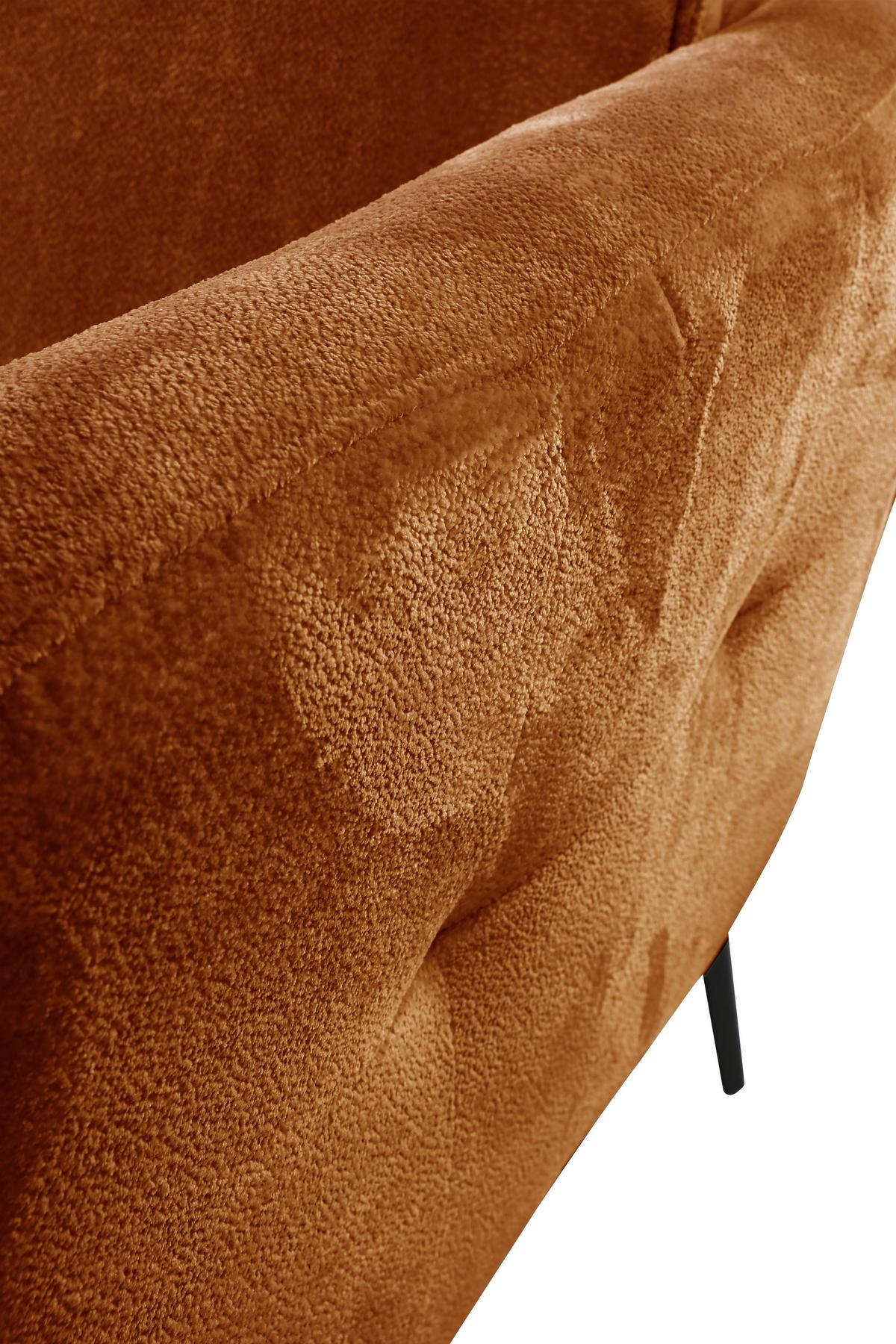 Sofa Ankona Rostfarben/Schwarz, 225 cm - Rostfarben/Schwarz, Design, Textil (225/86/95cm) - MID.YOU