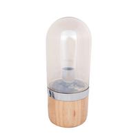 Tischlampe Malbi Holz Dekor - Champagner, Trend, Glas/Holz (14/14/33cm) - Kayoom