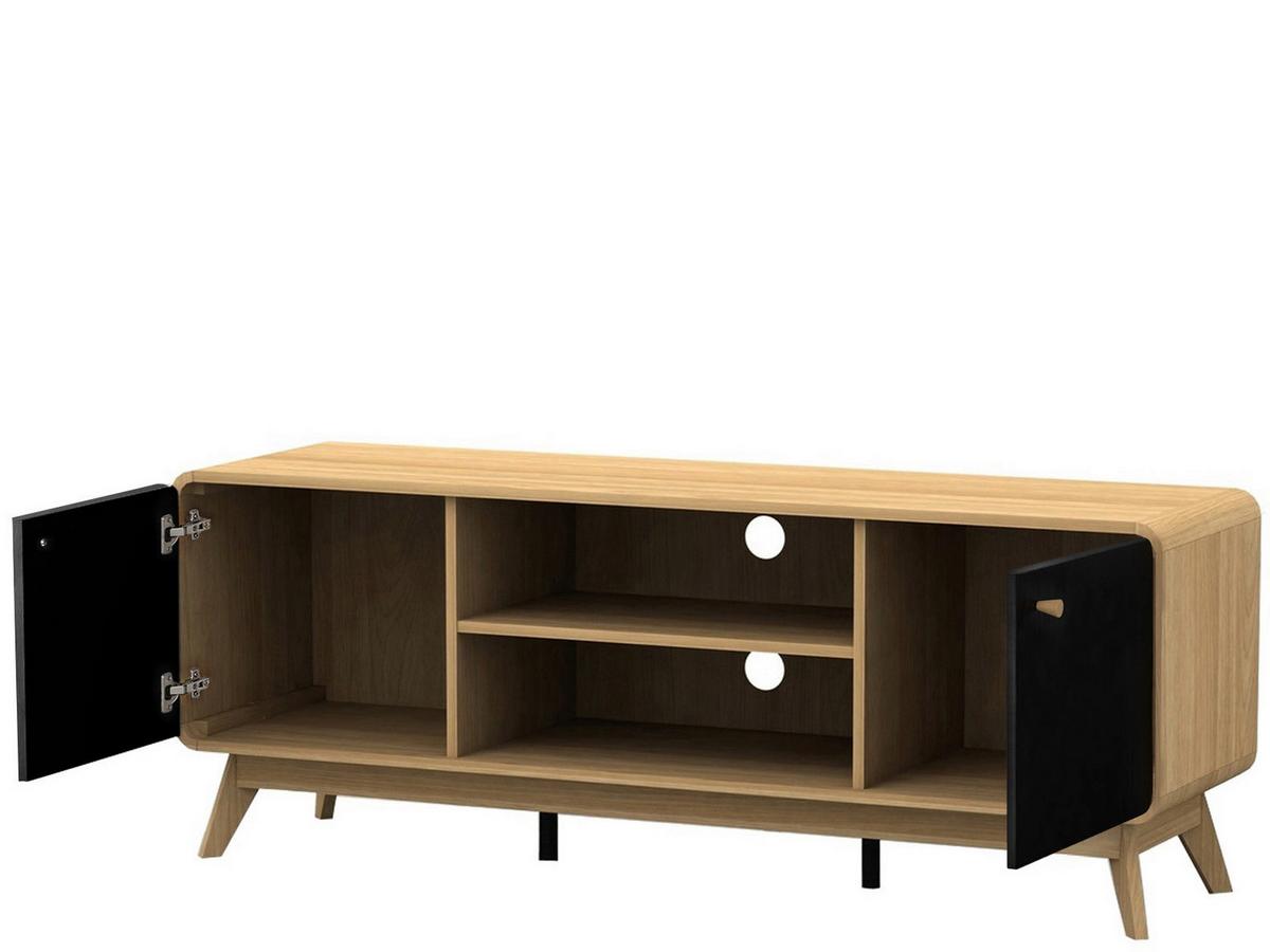 Lowboard Cassie Schwarz Eichefarben B: 140 cm - Eichefarben/Schwarz, Design, Holz/Holzwerkstoff (140/53/39cm) - MID.YOU