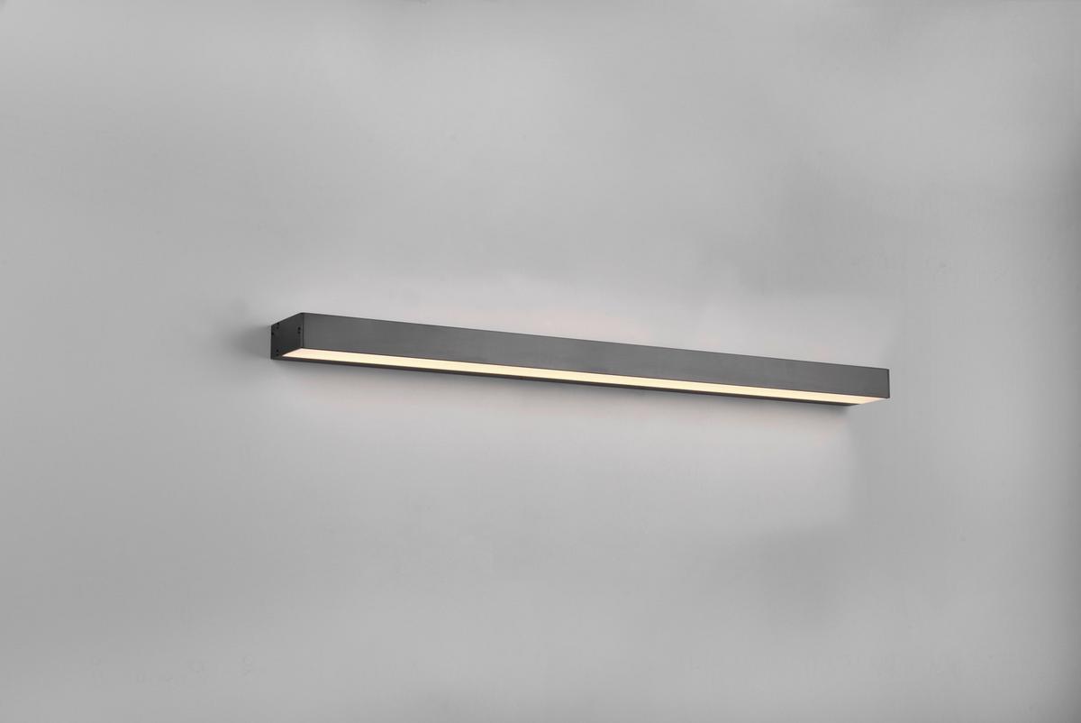 Led-wandleuchte Rocco, Ip44, 1-Flammig - Chromfarben/Schwarz, Basics, Kunststoff/Metall (3,6/90/8cm) - Trio Leuchten
