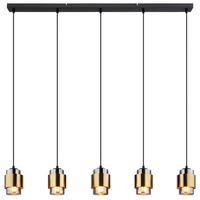 Hängeleuchte 15560-5h Milley - Messingfarben/Schwarz, Design, Glas/Metall (105/10/150cm) - Globo