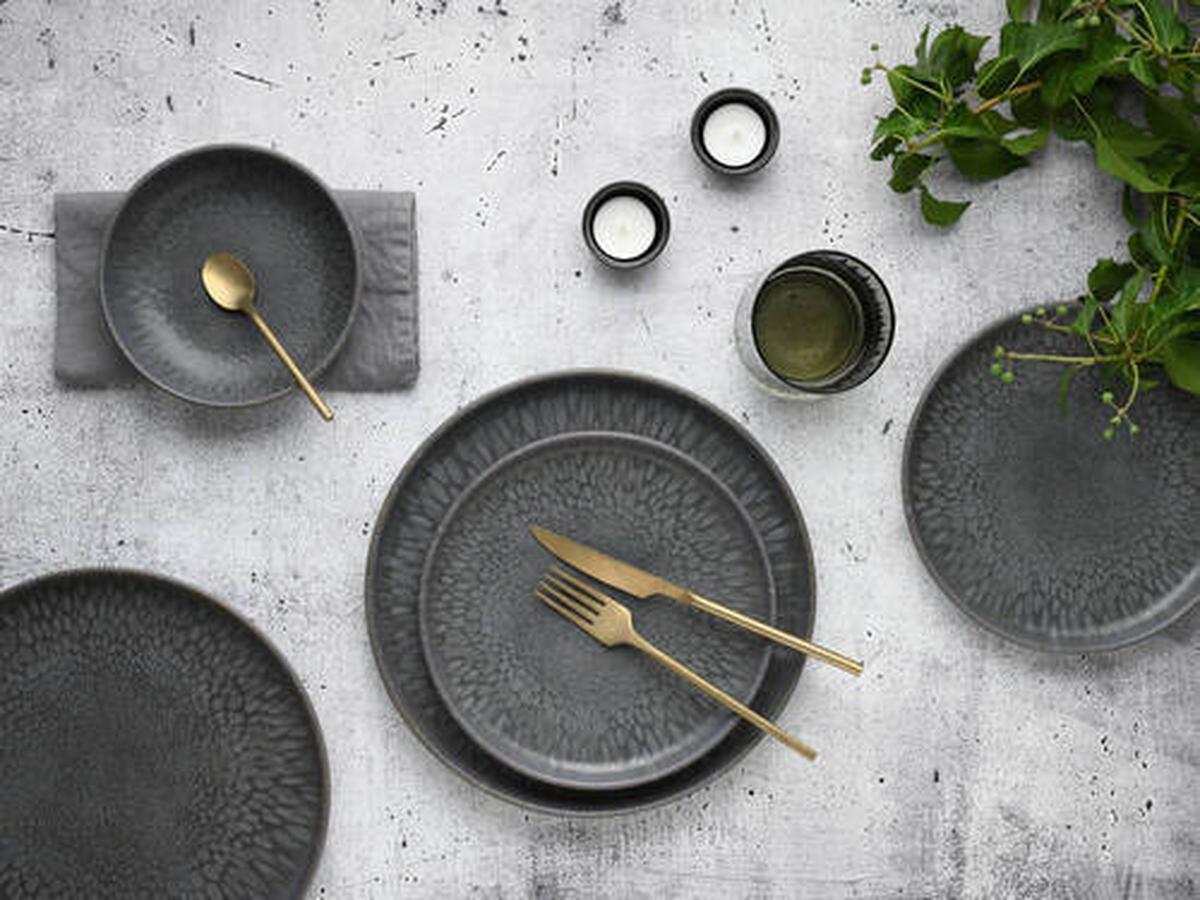 Tafelservice 21621 Uno Volcano - Anthrazit, Trend, Keramik - Creatable