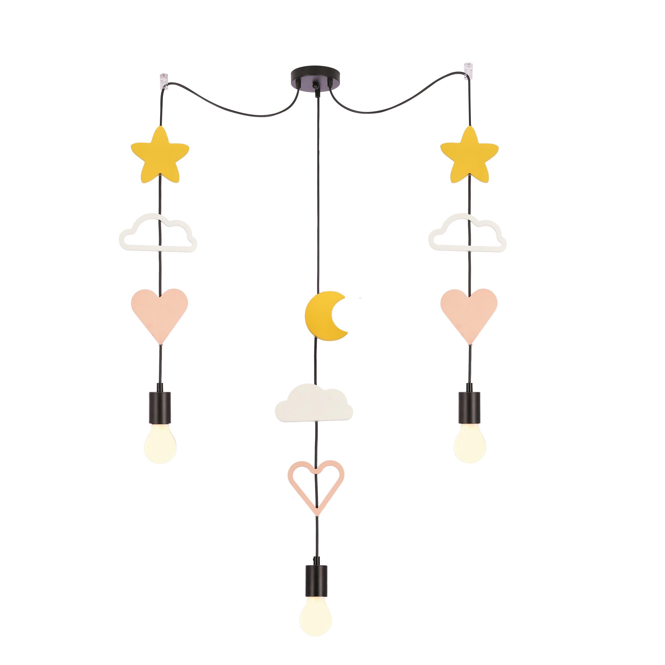 Kinderhängeleuchte 33-27542 Trio Hcsm - Pink/Goldfarben, Basics, Holzwerkstoff/Metall (100/15/100cm)