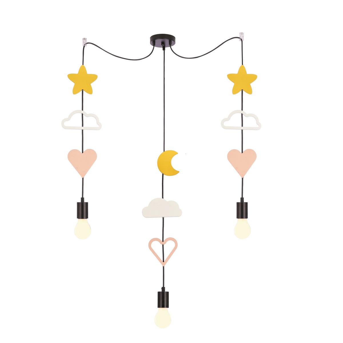 Kinderhängeleuchte 33-27542 Trio Hcsm - Pink/Goldfarben, Basics, Holzwerkstoff/Metall (100/15/100cm)