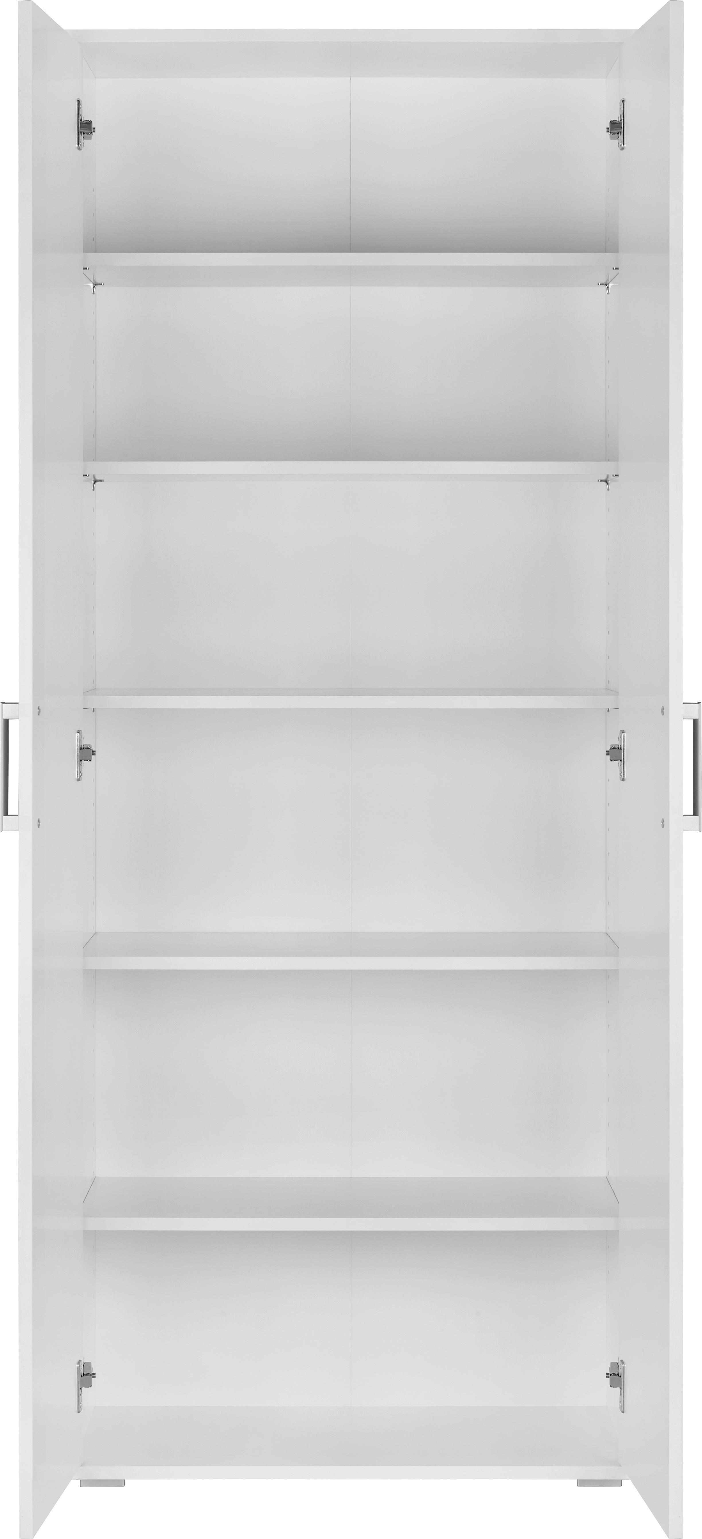 VIACÚČELOVÁ SKRIŇA JIMMY - biela/hliníková, Modern, kompozitné drevo/plast (70/179/34cm) - Mömax