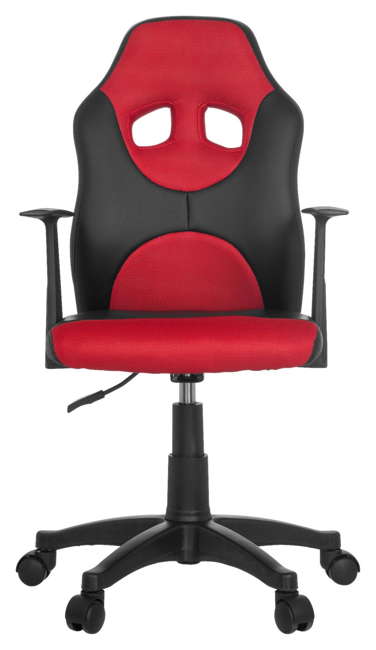Jugenddrehstuhl Kid Racer Al Rot/Schwarz - Rot/Schwarz, Basics, Kunststoff (54/90-100/48cm) - MID.YOU