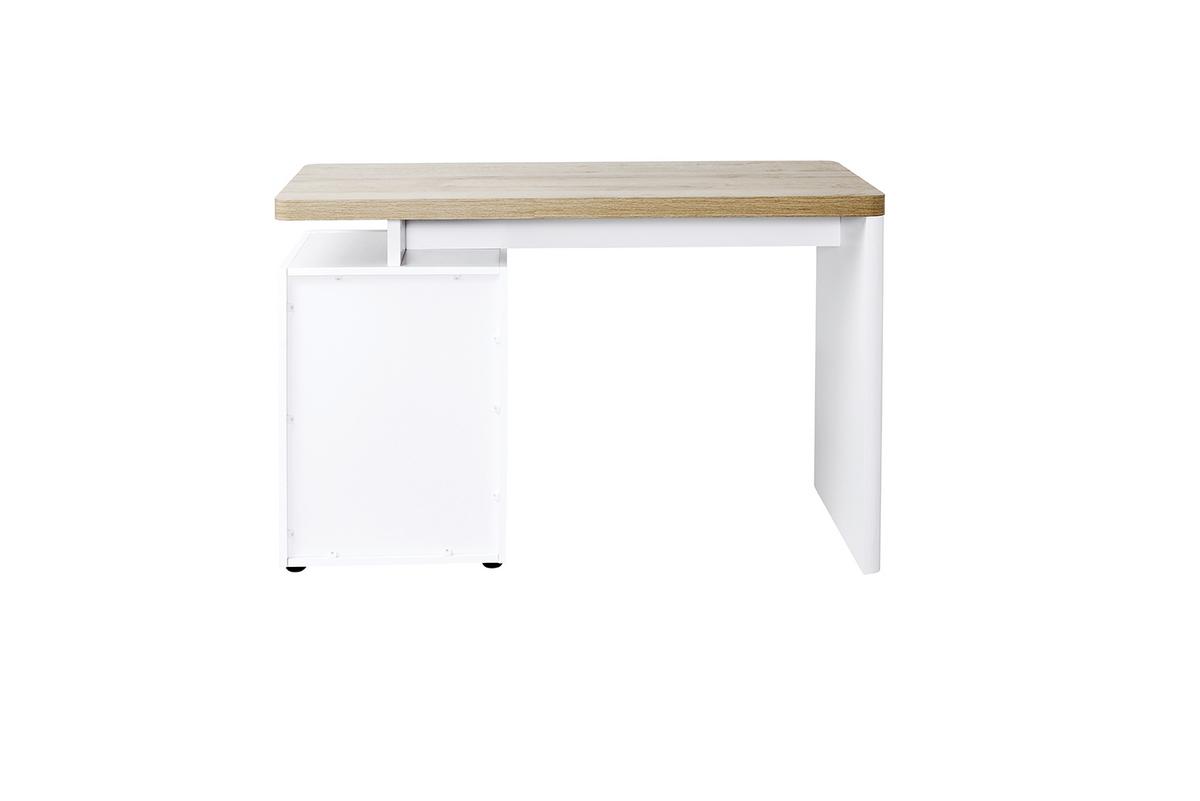 Schreibtisch B 120cm H 55cm Cuuba Libre 122, Weiß - Eichefarben/Weiß, Design, Holzwerkstoff (120/55/76cm)