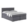 Postel Boxspring NERO PL: 160/200 cm, tmavě šedá - tmavě šedá/světle šedá, Konvenční, kov/textil (160/200cm)