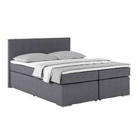 Postel Boxspring NERO PL: 160/200 cm, tmavě šedá - tmavě šedá/světle šedá, Konvenční, kov/textil (160/200cm)