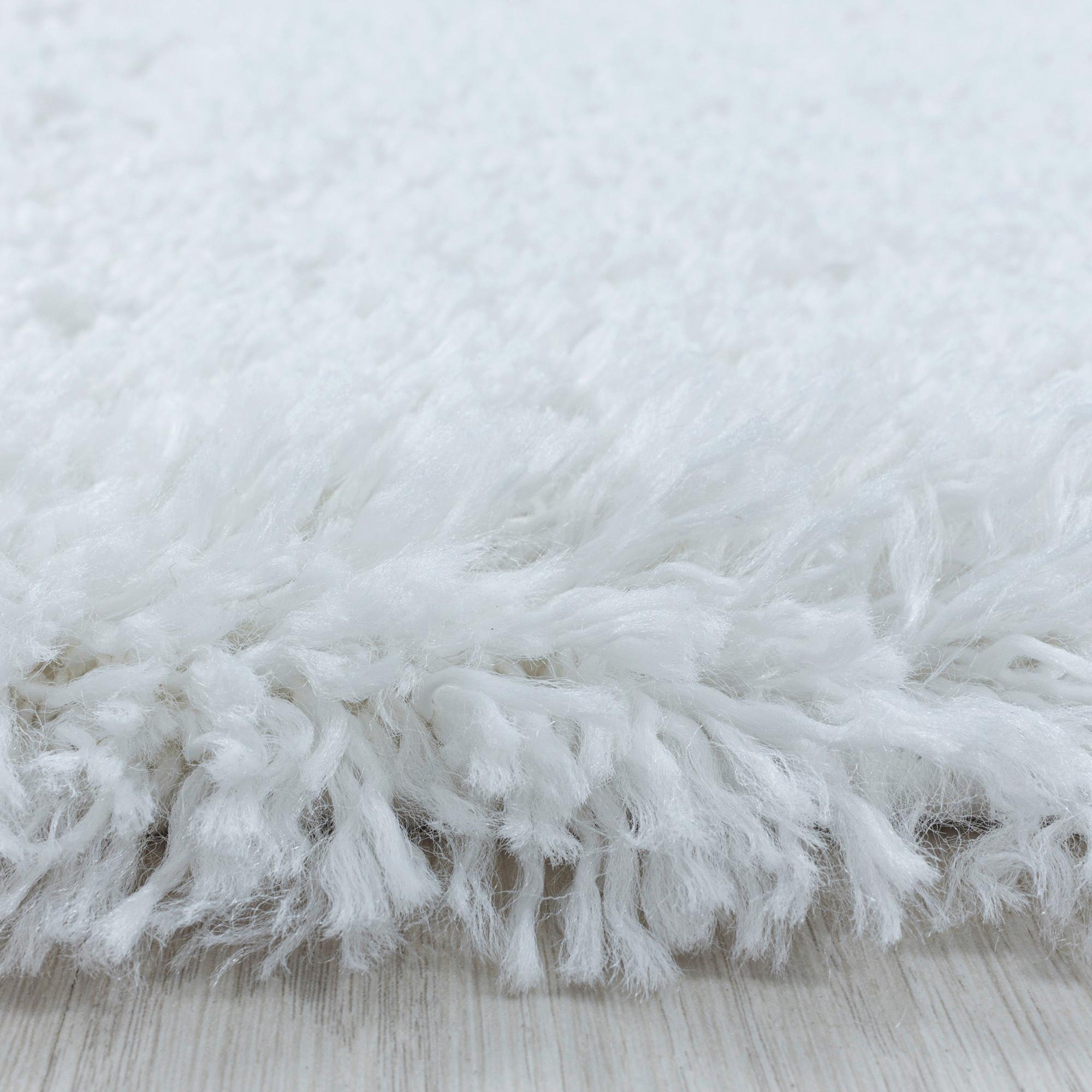 Hochflor Teppich Weiß Fluffy Rund Ø 160 cm - Weiß, Basics, Textil (160cm)