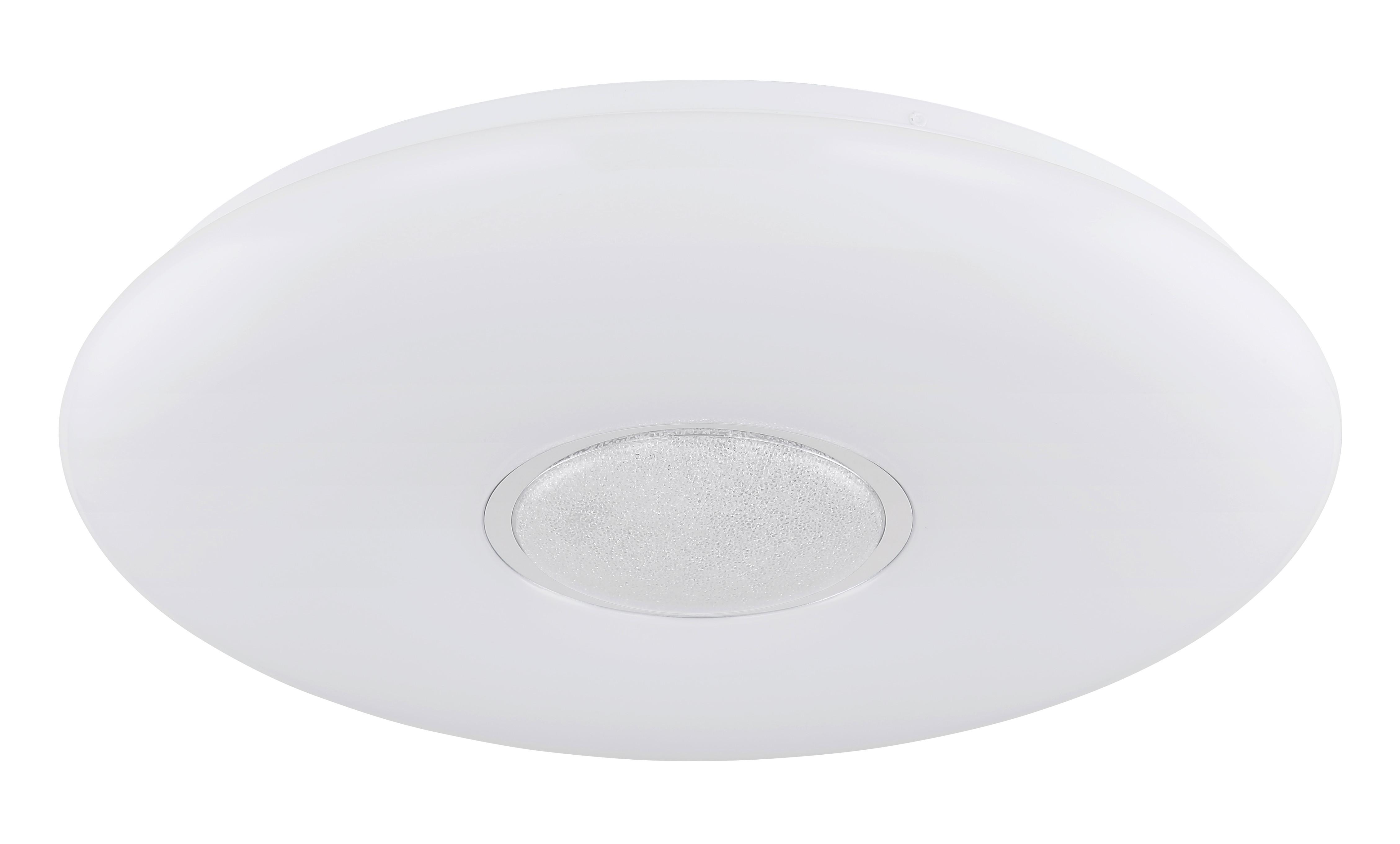 LED-Deckenleuchte Ø 48,5 cm, Timerfunktion und Farbwechsler - Klar/Opal, Design, Glas/Kunststoff (48,5/7,2cm) - Globo