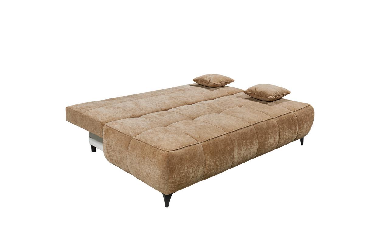 Schlafsofa Elisa Braun, Schlaffunktion - Schwarz/Braun, MODERN, Textil (215/96/106cm) - MID.YOU