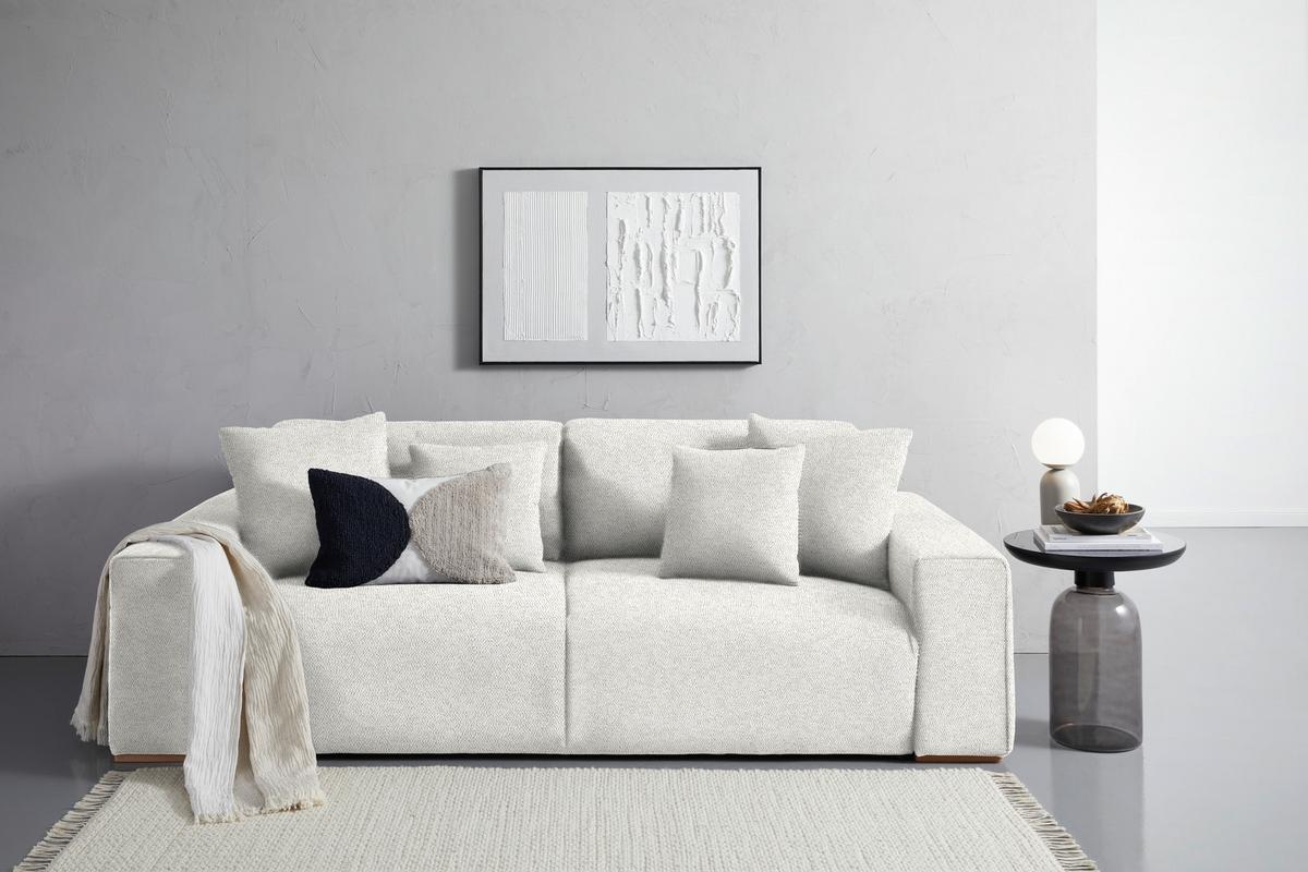 Schlafsofa Vouge Beige Bettkasten, B: 255 Cm - Beige/Buchefarben, KONVENTIONELL, Textil (255/86/123cm) - Livetastic