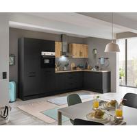 Eckküche Turin Schwarz/Eiche Dekor 330x165 cm - Schwarz/Eiche Artisan, Basics, Holzwerkstoff (330/165cm) - MID.YOU