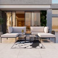 TERASOVÁ SEDACIA SÚPRAVA ENJA - čierna/sivá, Modern, kov/textil (104/60/70cm) - Bessagi Garden