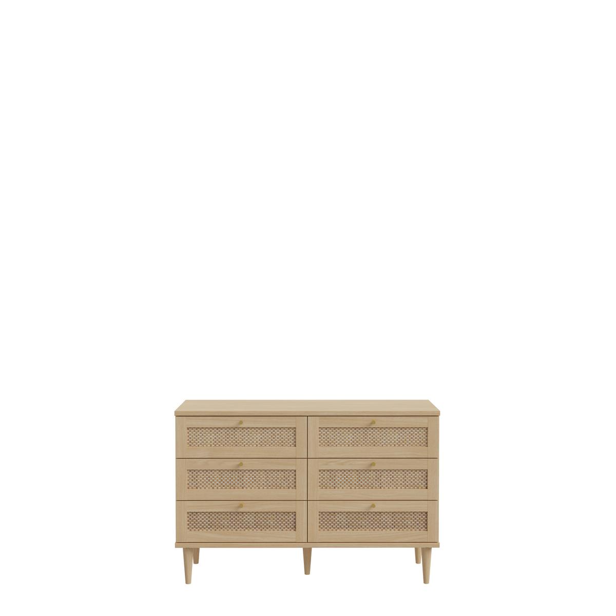 Komoda CALASETTA š: 120 CM - barvy dubu/barvy zlata, Romantický / Rustikální, kov/kompozitní dřevo (120,1/80,1/41,4cm)