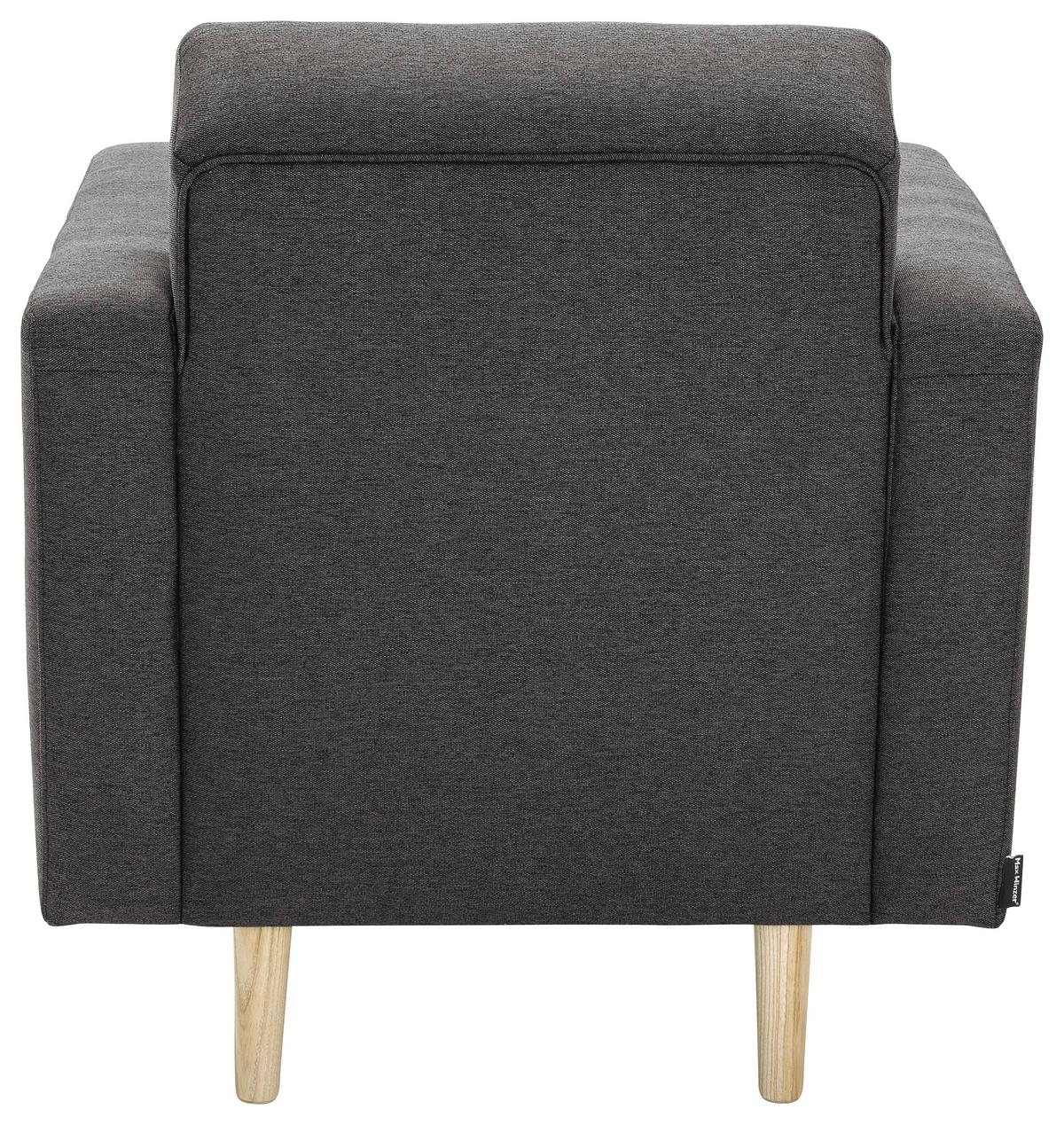 Polstersessel mit Armlehnen Jasmin Flachgewebe Anthrazit - Eschefarben/Anthrazit, MODERN, Textil (75/81/83cm) - Max Winzer