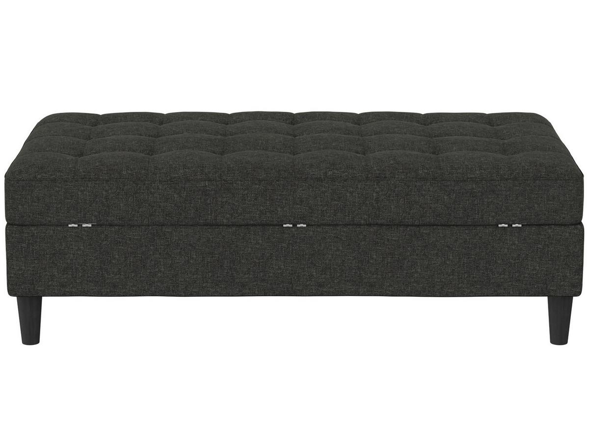 Hocker Palermo Anthrazit, mit Stauraum - Anthrazit/Schwarz, Basics, Textil (130/43/69cm) - Livetastic