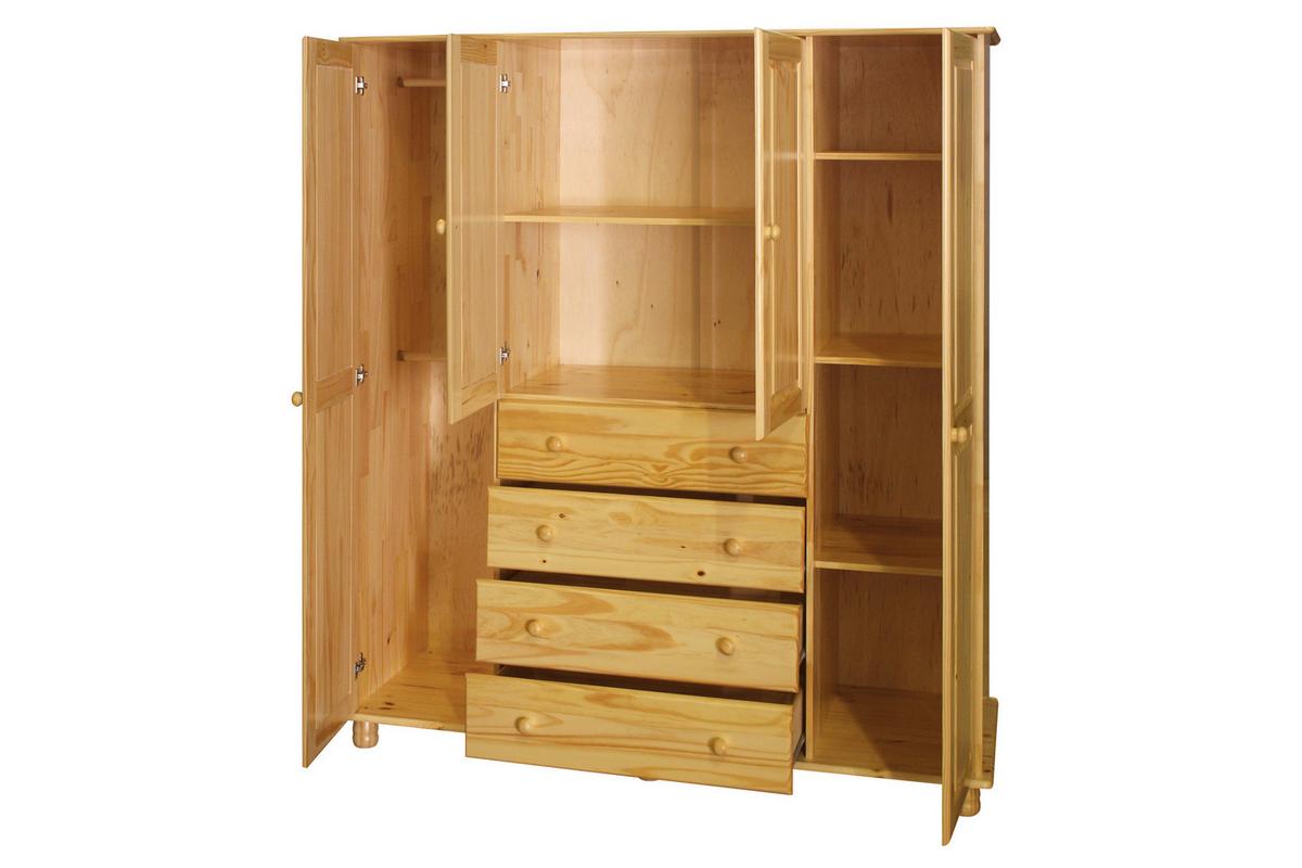 Drehtürenschrank Naturfarben B: 156 Cm - Naturfarben, Natur, Holz (156/177/52cm) - Livetastic