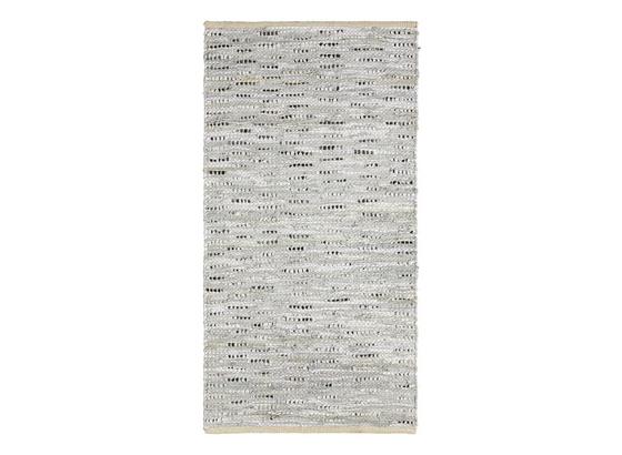 Handwebteppich Isadora 70x140 cm - Weiß, Leder/Textil (70/140cm) - James Wood Handwebteppich Isadora 70x140 cm - Weiß, Leder/Textil (70/140cm) - James Wood
