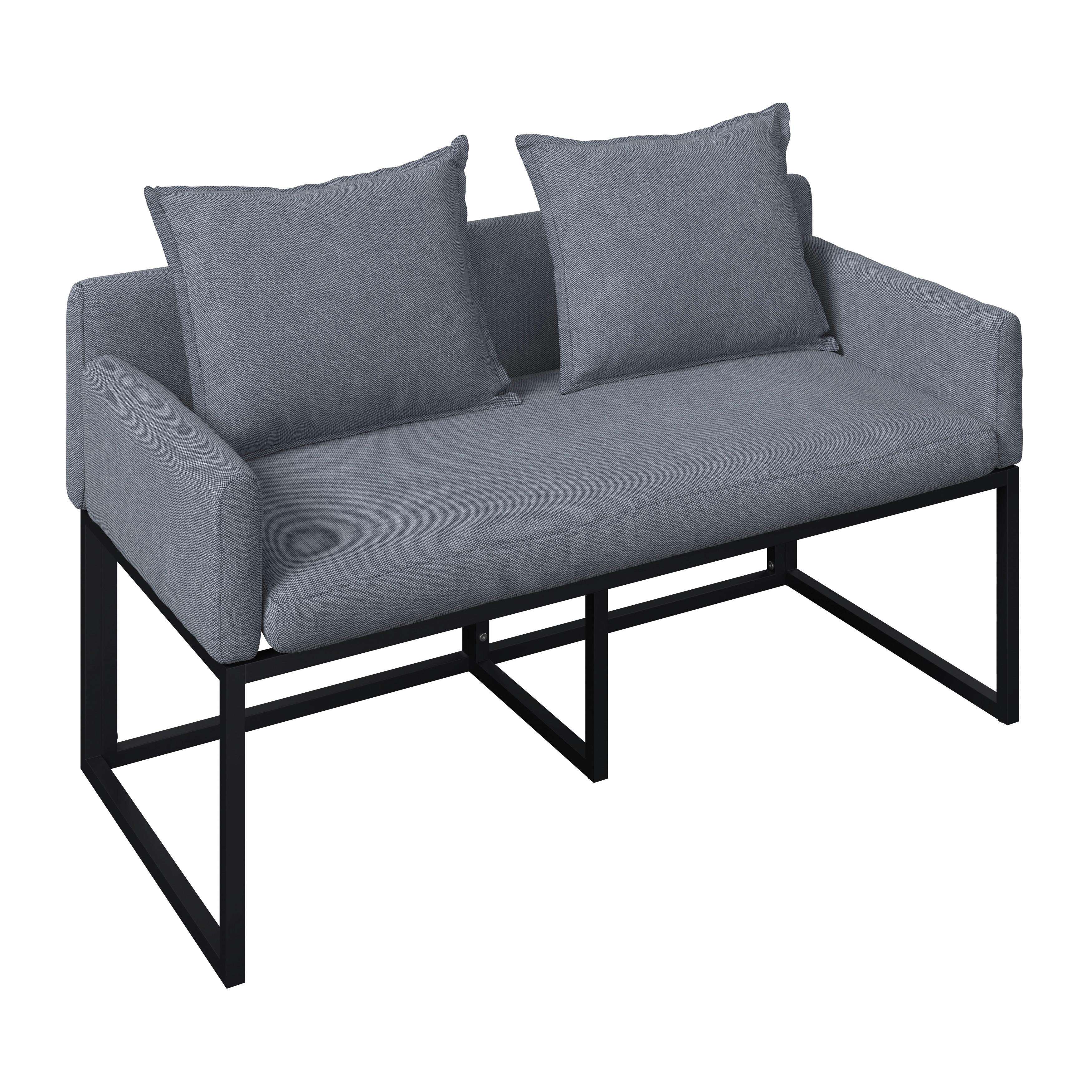 Gartenbank Julia - Grau, MODERN, Textil/Metall (132/59/85cm) - Beldano