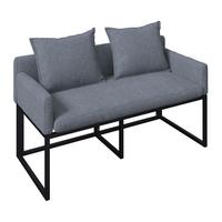 Gartenbank Julia - Grau, MODERN, Textil/Metall (132/59/85cm) - Beldano