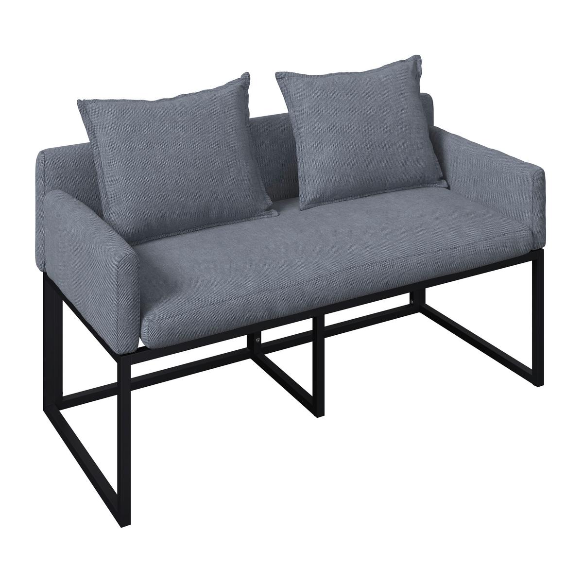 Gartenbank Julia - Grau, MODERN, Textil/Metall (132/59/85cm) - Beldano