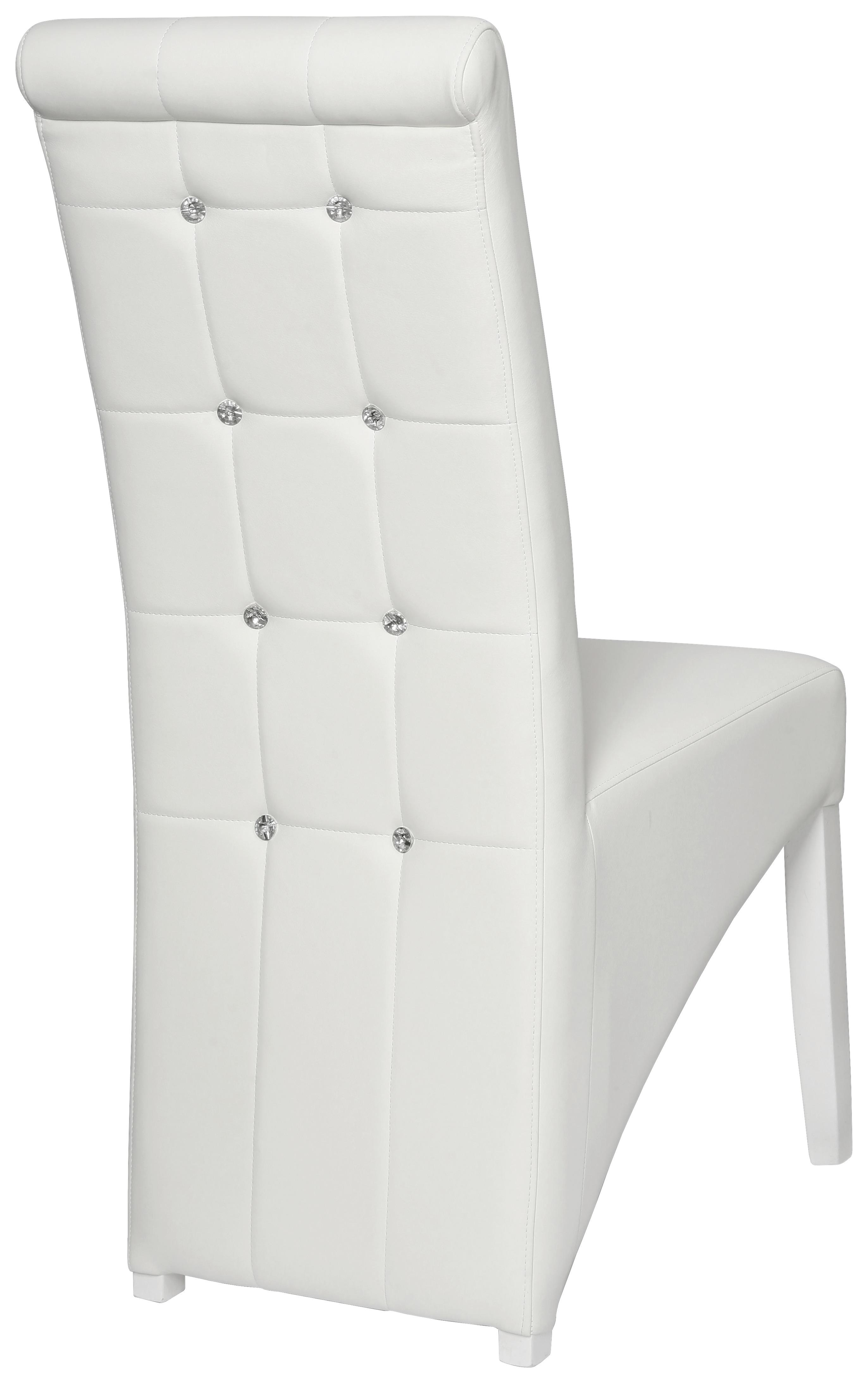 Lederlook Electra 015 • Gestell Buche massiv weiß • Sitzhöhe ca. 49 cm • B/H/T: ca. 47/105/66 cm