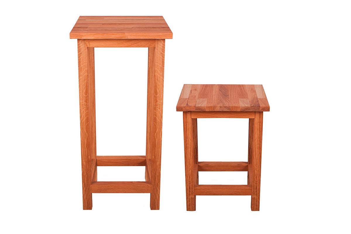 Gartenhocker Echtholz Eichefarben Geölt - Eichefarben, Basics, Holz (30/60/30cm) - Gardenson