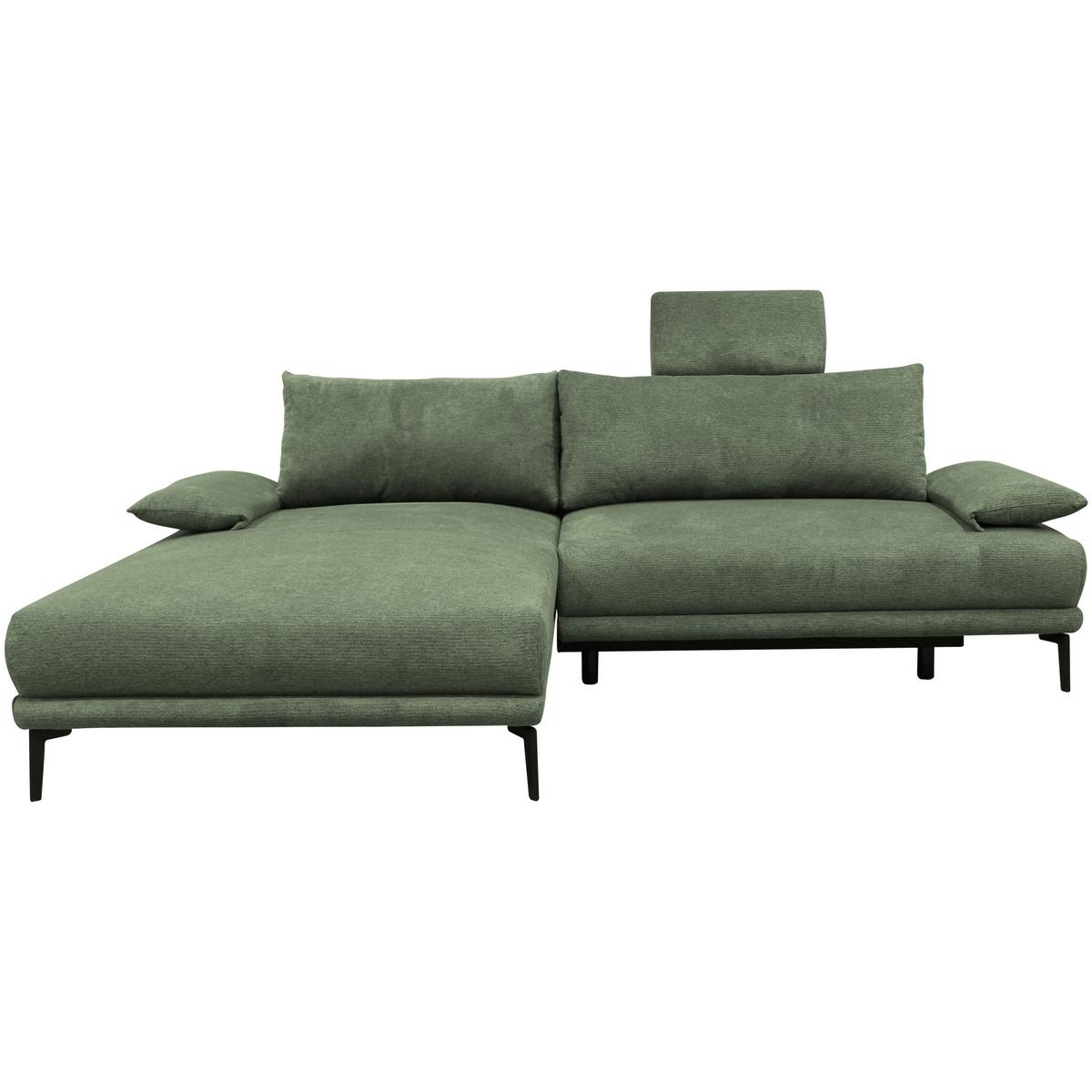 Ecksofa mit Bettkasten Lagacy 192x260 cm Webstoff Grün - Schwarz/Grün, Design, Textil (192/260cm) - MID.YOU