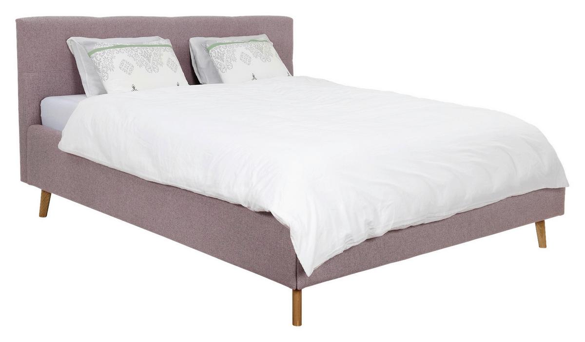 Polsterbett Rossva Lf: 200x200 Rosa - Hellrosa/Eichefarben, MODERN, Holz/Textil (200/200cm) - MID.YOU