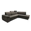 Ecksofa Vasto Dunkelbraun S: 283x228cm - Chromfarben/Dunkelbraun, Design, Textil (283/228cm) - Livetastic