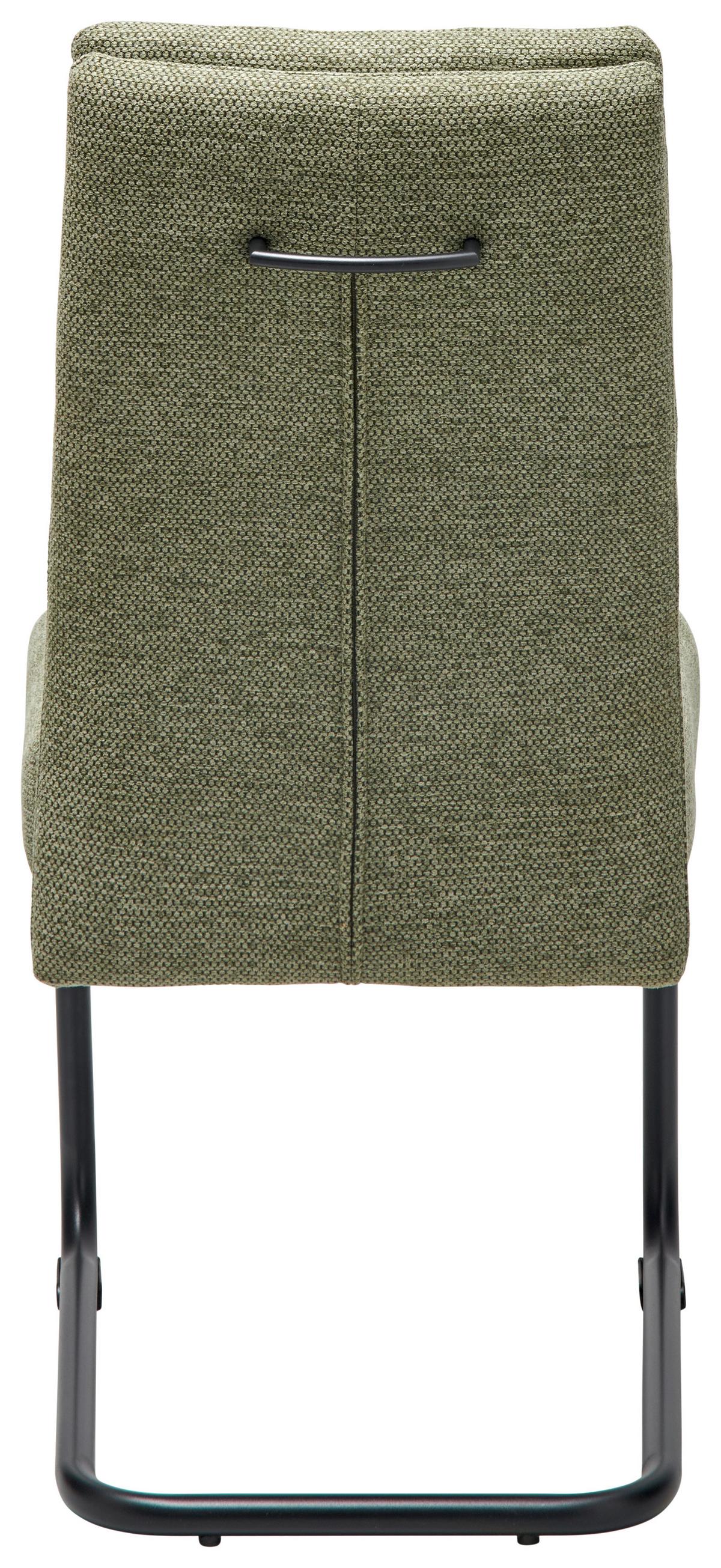Schwingstuhl Hilal - Schwarz/Grün, LIFESTYLE, Holz/Textil (45/94/62cm) - MID.YOU